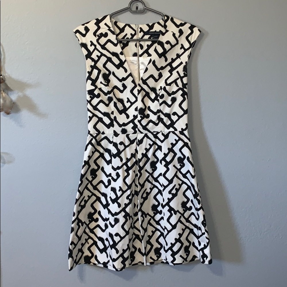 French connection black and white dress size 4
